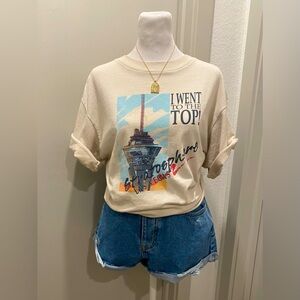 VTG 80s 90s Retro White "I Went to the Top!" Stratosphere Las Vegas T-Shirt - L